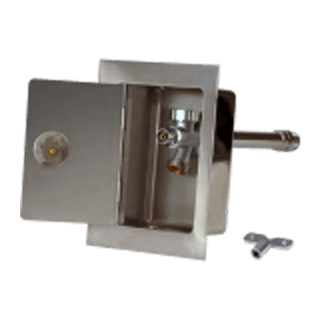 Josam 71300 Series non-freeze wall hydrant with box for freeze-protected exterior water access on commercial buildings