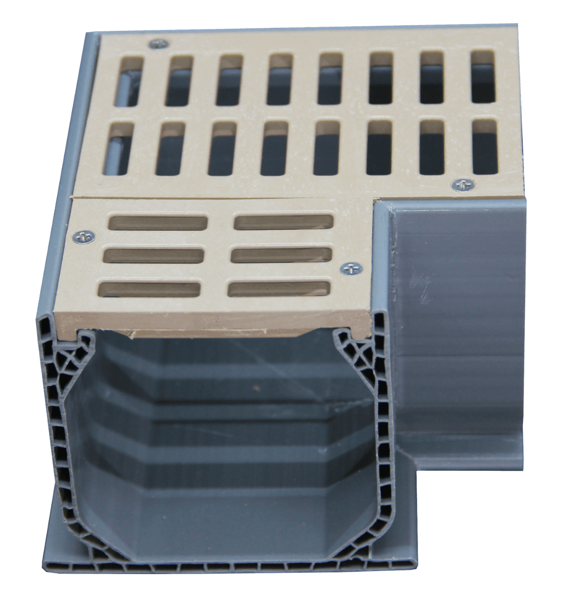 NDS Mini Channel Fabricated 90-Degree Elbow With Grate - Sand