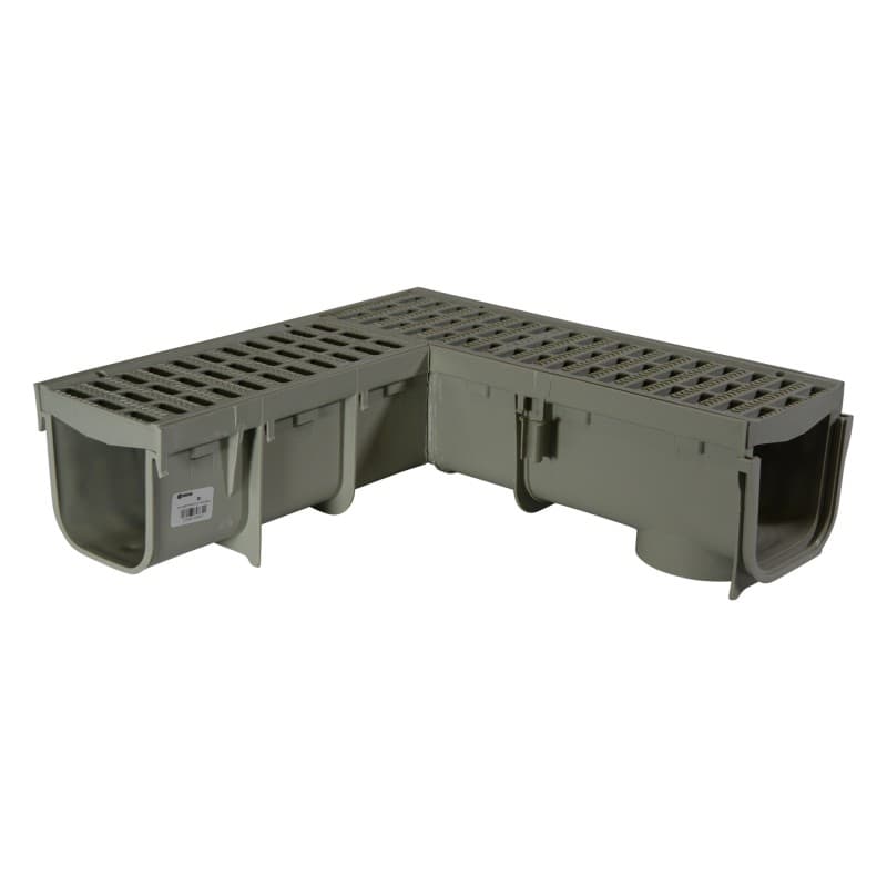 NDS 5" Pro Series Deep Profile Grate and Channel Drain 90-Degree Elbow