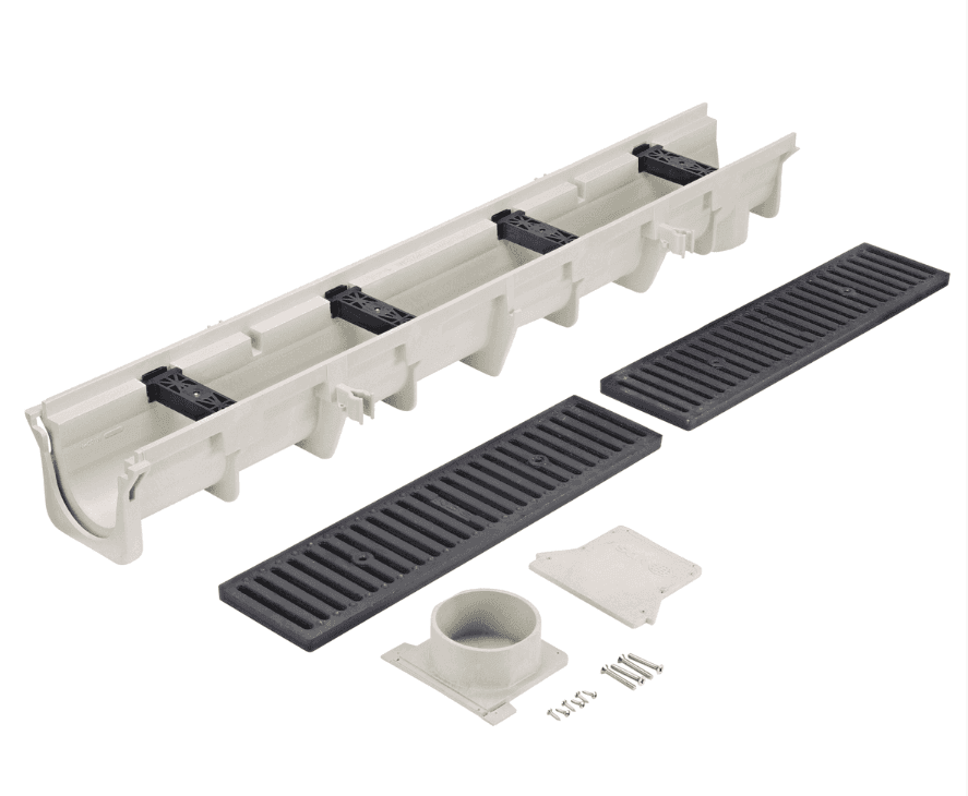 NDS Dura Slope Channel Drain Kit (Neutral Slope - Ductile Iron Grates)