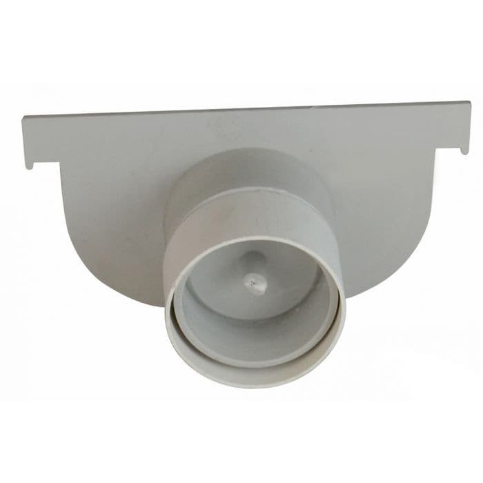 NDS 8" Pro Series Channel Drain Shallow Profile End Cap / 3" S&D SPT Knockout End Outlet