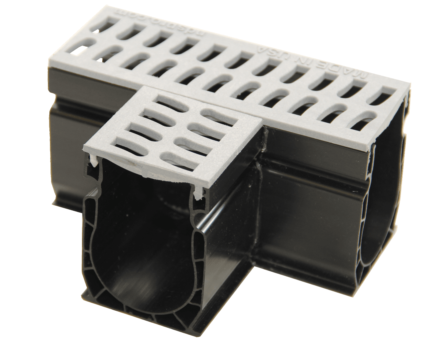 NDS Slim Channel Fabricated Tee Grate - Gray