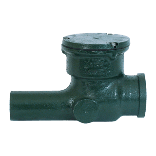 Josam Series 67500 cast iron swing-check backwater valve with bolted cover for sewage backflow prevention