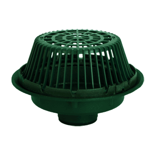 Josam Series 21500 coated cast iron large-sump roof drain with dome strainer and clamp ring for commercial flat roofs