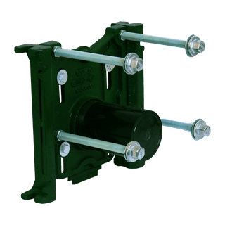 Josam 12000-PF cast iron water closet carrier with square uprights and pylon feet for wall-mounted toilet support