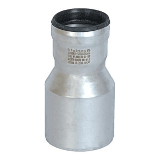 Josam JF-2144 316L stainless steel push-fit concentric reducer for stepping pipe sizes in drainage systems