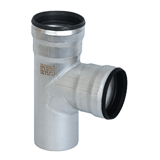 Josam JF-0810 to JF-0822 push-fit 316L stainless steel sanitary sweep tee branch fitting for connecting fixtures and sub-runs to drainage mains