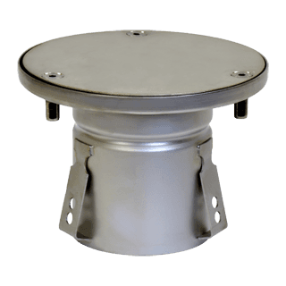 Josam Series 42300 fabricated stainless steel cleanout with 6-inch round gasketed cover for hygienic pipe system access