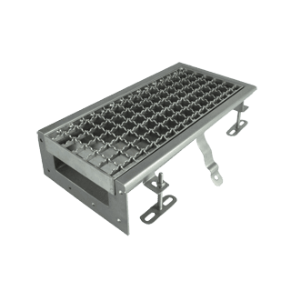 Josam Series 46300 stainless steel trench drain channel with slip-resistant stainless grate for hygienic linear drainage in food processing and clean-room floors