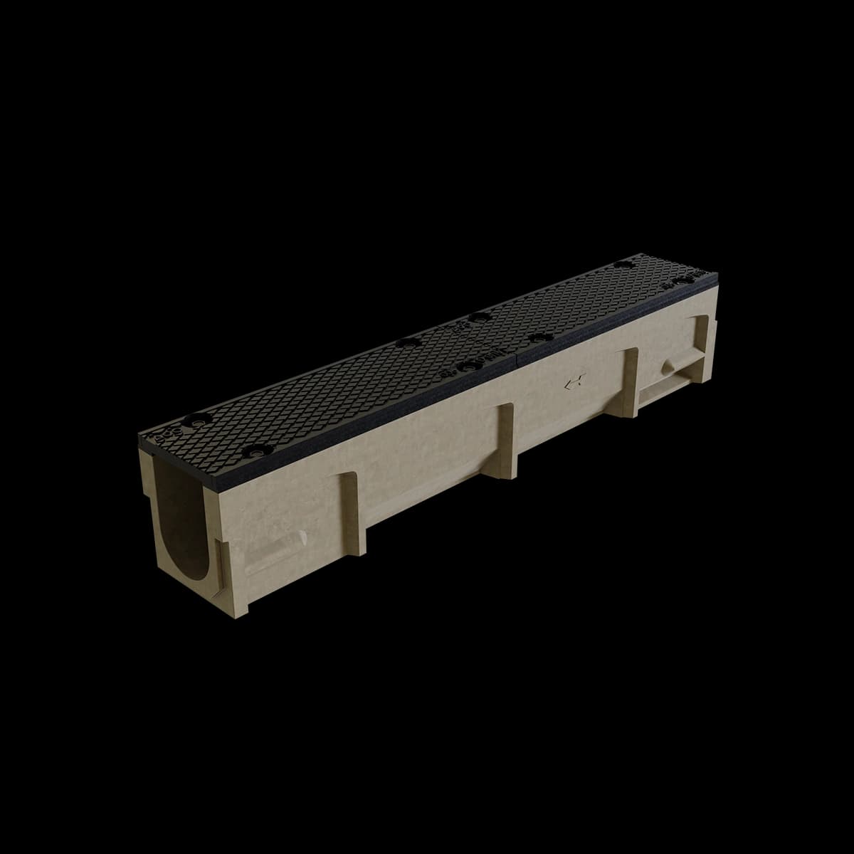 ACO UtilityDuct polymer concrete surface duct with removable solid iron cover for protecting electrical cables and utility lines